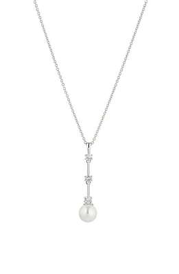 Nadri Olivia Y-Necklace in Rhodium With Pearl at Nordstrom