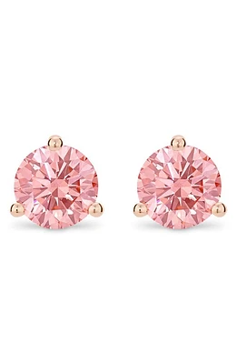 LIGHTBOX 2-Carat Lab Grown Diamond Solitaire Stud Earrings in Pink/14K Rose Gold at Nordstrom