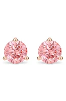 LIGHTBOX 2-Carat Lab Grown Diamond Solitaire Stud Earrings in Pink/14K Rose Gold at Nordstrom