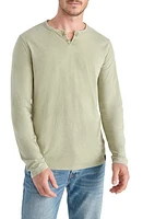 Lucky Brand Notch Neck Mineral Wash Long Sleeve T-Shirt Loden Green at Nordstrom,