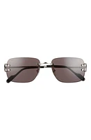 Cartier 59mm Rimless Rectangular Sunglasses in Silver at Nordstrom