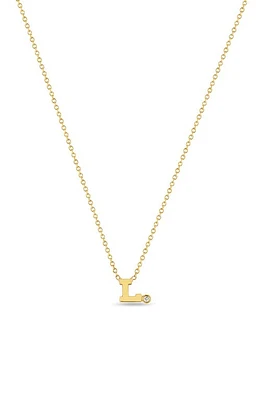 Zoë Chicco Diamond Initial Pendant Necklace in Yellow Gold- at Nordstrom