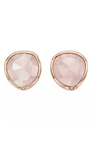 Monica Vinader Siren Semiprecious Stone Stud Earrings in Rose Quartz/Rose Gold at Nordstrom