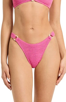 bond-eye Ring Scene Metallic O-Ring Bikini Bottoms in Wildberry Lurex at Nordstrom