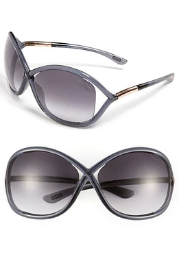 TOM FORD 'Whitney' 64mm Open Side Sunglasses in Dark Grey at Nordstrom