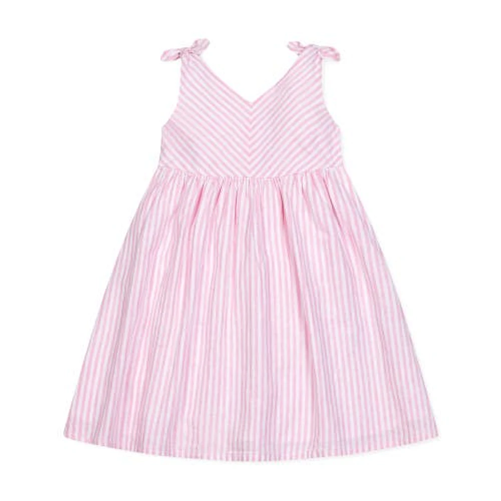 Hope & Henry Girls' Sleeveless Bow Shoulder Swing Dress, Toddler at Nordstrom,