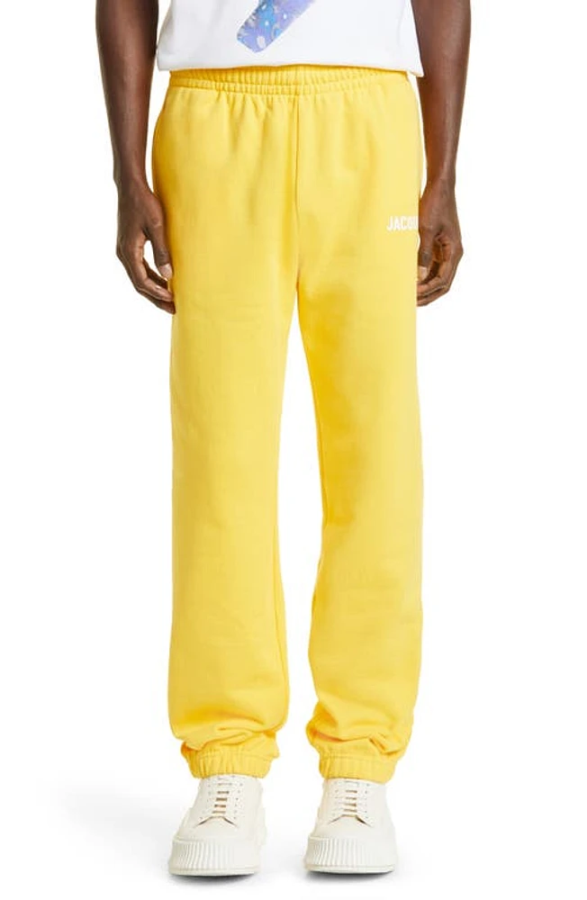 Jacquemus Le Jogging Organic Cotton Sweatpants in Yellow 250 at Nordstrom, Size Medium