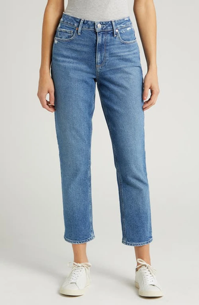 PAIGE Brigitte Distressed High Waist Crop Boyfriend Jeans Le Club at Nordstrom,