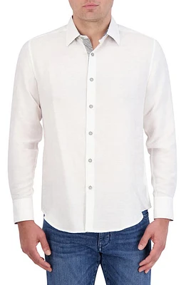 Robert Graham Poseidon Linen & Cotton Jacquard Button-Up Shirt at Nordstrom,