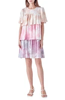 Free the Roses Tie Dye Swiss Dot Tiered Dress Pink Multi at Nordstrom,