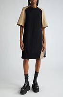 Sacai Cotton Gabardine & Sweater Knit Hybrid Dress X at Nordstrom,