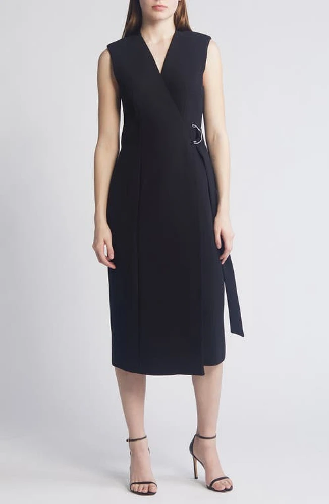 Ted Baker London Molenaa Midi Wrap Dress Black at Nordstrom,