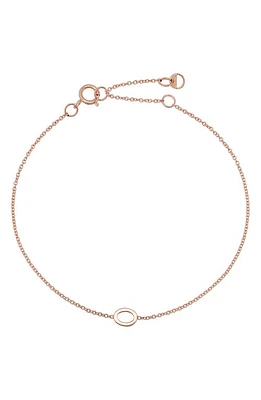 BYCHARI Initial Pendant Bracelet in 14K Rose Gold-O at Nordstrom