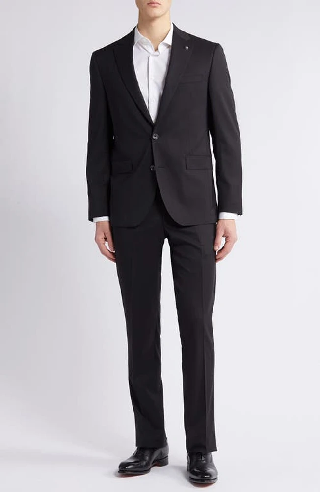 Jack Victor Solid Black Wool Suit at Nordstrom,