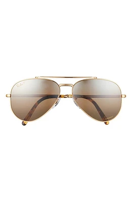 Ray-Ban New Aviator 58mm Polarized Pilot Sunglasses in Legend Gold /Grad Dark Brown at Nordstrom