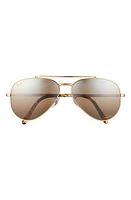 Ray-Ban New Aviator 58mm Polarized Pilot Sunglasses in Legend Gold /Grad Dark Brown at Nordstrom