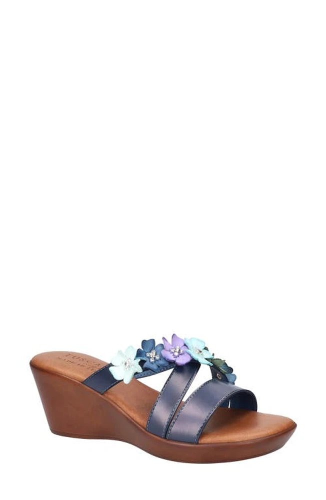 TUSCANY by Easy Street Bellefleur Wedge Sandal Navy at Nordstrom,