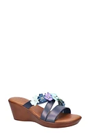 TUSCANY by Easy Street Bellefleur Wedge Sandal Navy at Nordstrom,