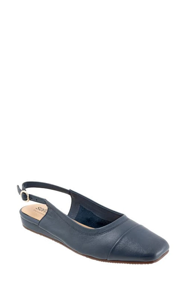 SoftWalk Vittoria Slingback Flat Navy at Nordstrom,