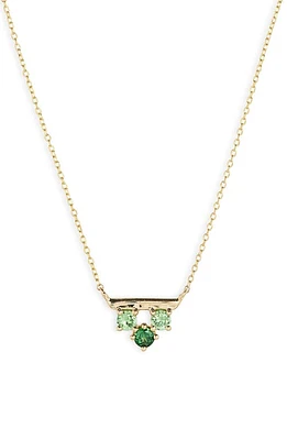 Bony Levy 14K Gold Green Garnet Pendant Necklace in 14K Yellow Gold at Nordstrom, Size 18