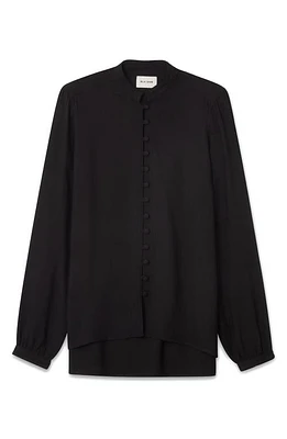 BLK DNM Mandarin Collar Button-Up Shirt Black at Nordstrom, Us