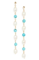 Poppy Finch Baroque Pearl & Turquoise Drop Earrings in 14Kyg at Nordstrom