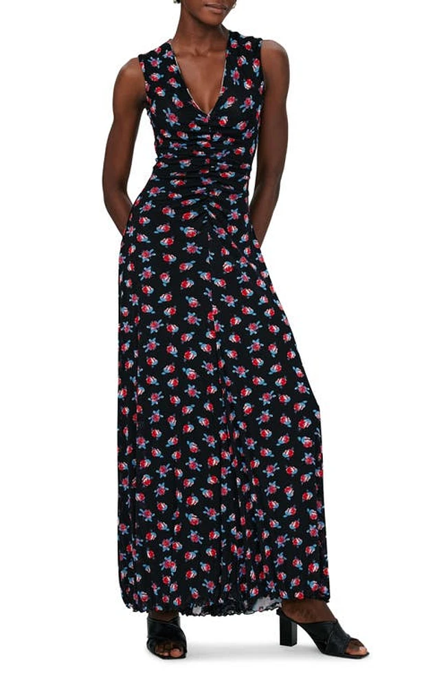 Diane von Furstenberg Solveigh Reversible Maxi Dress Brush Stroke/Fortune Rose Dot at Nordstrom,