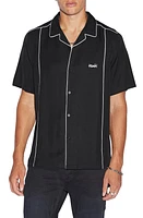 Ksubi Downtown Piped Camp Shirt Black at Nordstrom,