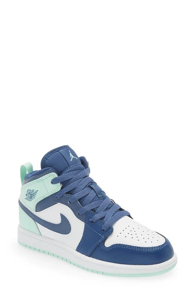 Nike Air Jordan 1 Mid SE Basketball Sneaker in Mystic Navy/Mint Foam/White at Nordstrom, Size 10 M