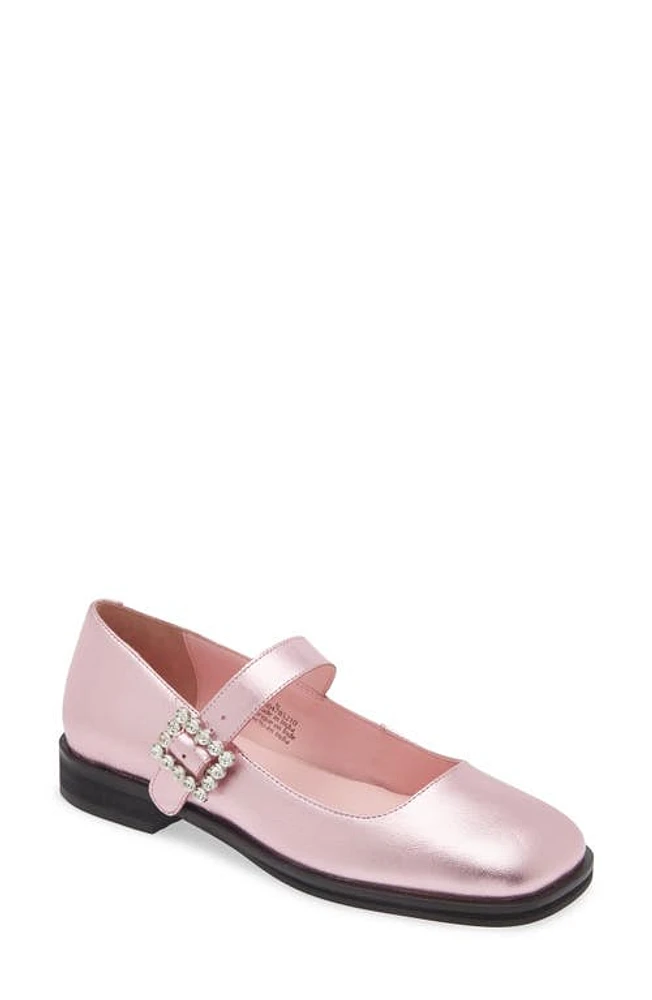 Free People Rumor Diamante Mary Jane Flat Frost Pink Metallic at Nordstrom,