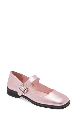 Free People Rumor Diamante Mary Jane Flat Frost Pink Metallic at Nordstrom,