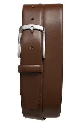 BOSS Udo Leather Belt Medium Brown at Nordstrom,