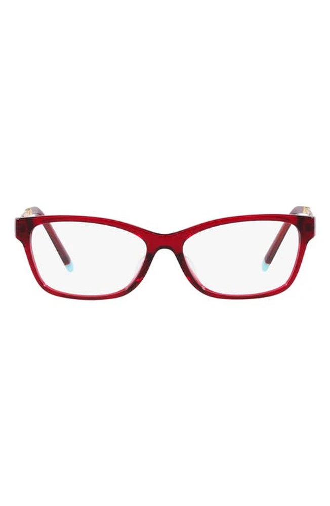 Tiffany & Co. 54mm Rectangular Optical Glasses in Bordeaux at Nordstrom