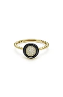 LAGOS Meridian 18K Gold Pavé Diamond & Black Ceramic Ring at Nordstrom, Size 7