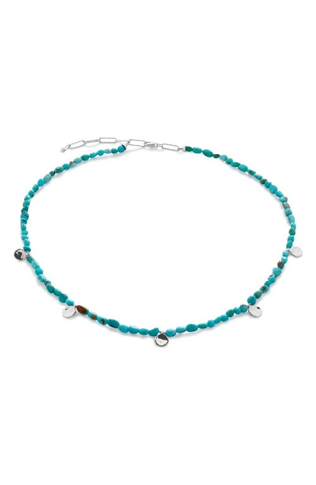 Monica Vinader Rio Turquoise Beaded Necklace in Sterling Silver /Turquoise at Nordstrom