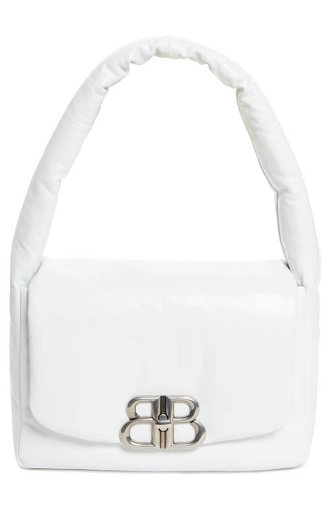 Balenciaga Small Monaco Leather Shoulder Bag in Optic White at Nordstrom