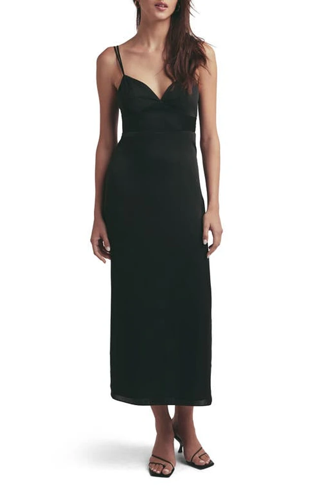 Favorite Daughter The Rosemary Maxi Slipdress Black at Nordstrom,