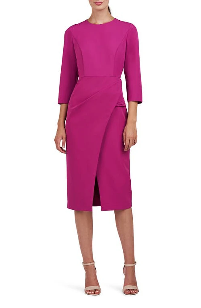 Kay Unger Doreen Midi Sheath Dress Vivid Berry at Nordstrom,