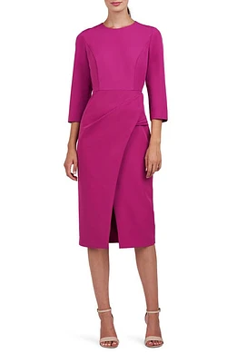 Kay Unger Doreen Midi Sheath Dress Vivid Berry at Nordstrom,