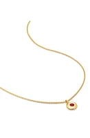 Monica Vinader January Birthstone Garnet Pendant Necklace in 18K Gold Vermeil/January at Nordstrom