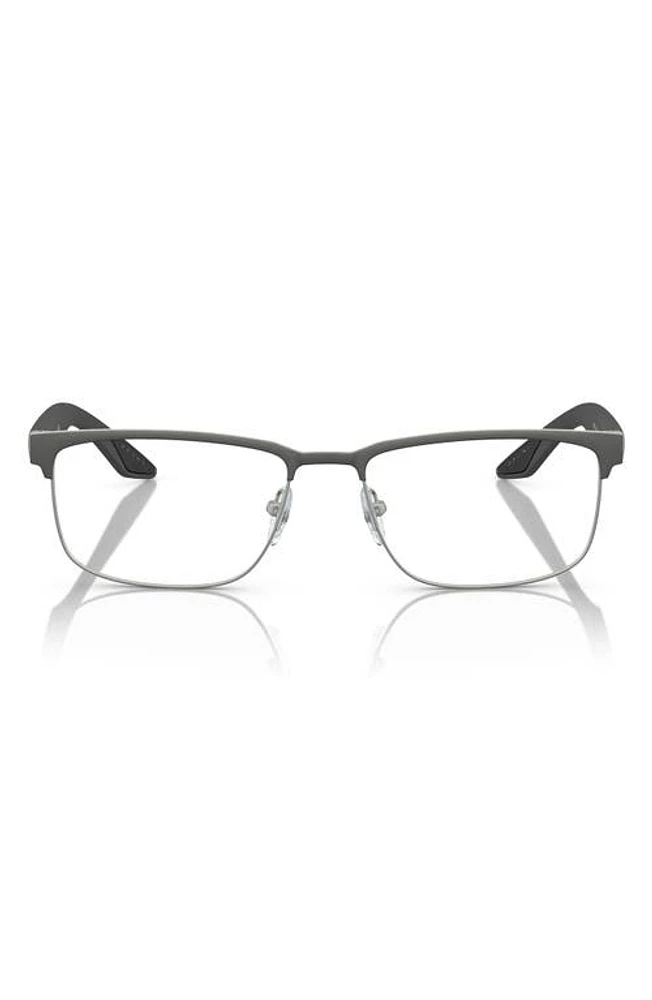 Prada Linea Rossa 56mm Rectangular Optical Glasses in Lt Grey Gradient at Nordstrom