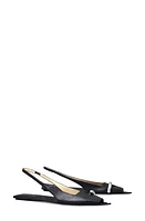 Tory Burch Pierced Slingback Open Toe Flat /Silver at Nordstrom,