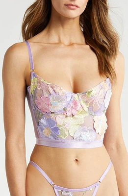 KILO BRAVA Embroidered Underwire Bustier Pastel Floral at Nordstrom,