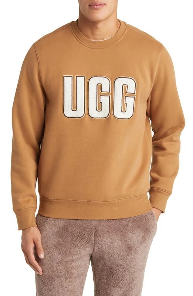 UGG(r) Heritage Logo Crewneck Sweatshirt Chestnut at Nordstrom,