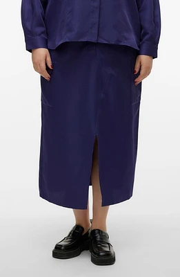 VERO MODA CURVE Sikka High Waist Cargo Midi Skirt Astral Aura at Nordstrom,