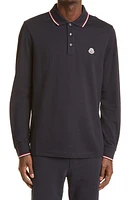 Moncler Maglia Long Sleeve Polo in Navy at Nordstrom, Size Small