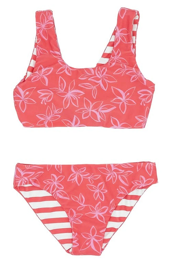 Feather 4 Arrow Kids' Island Hopper Two-Piece Swimsuit Sugar Coral at Nordstrom,