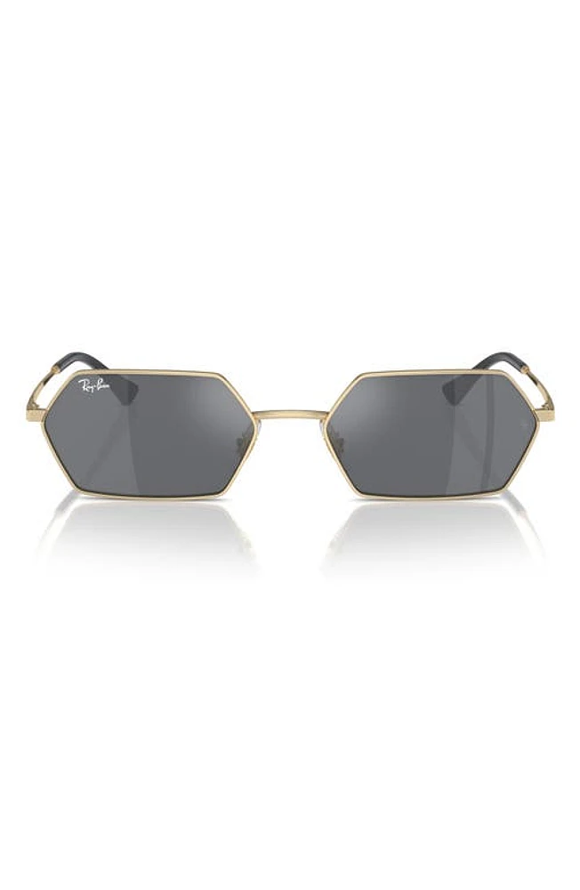 Ray-Ban Yevi 58mm Rectangular Sunglasses in Light Gold at Nordstrom