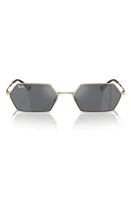 Ray-Ban Yevi 58mm Rectangular Sunglasses in Light Gold at Nordstrom