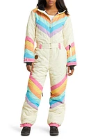 TIPSY ELVES Retro Rainbow Waterproof Snowsuit Cream at Nordstrom,